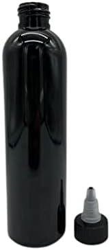 8 גרם בקבוקי פלסטיק קוסמו שחור -12 חבילה ניתנת למילוי בקבוק ריק - BPA בחינם - שמנים אתרים - ארומתרפיה | כובע